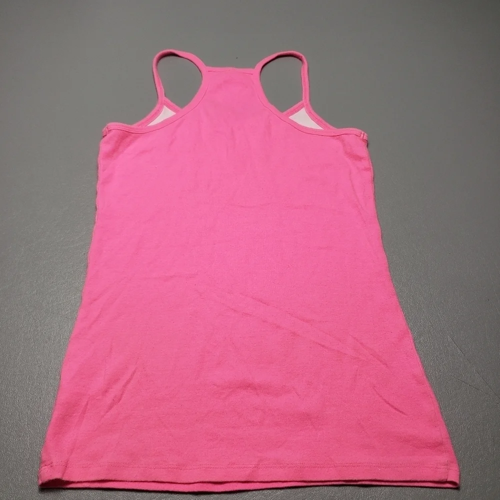 justice girls pink spaghetti strap tank top size 14